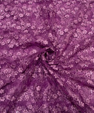 Lavender Floral Embroidery Net fabric