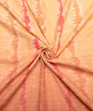 Tan ChikanKari Embroidery Rayon Fabric