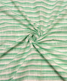 Light Green Stripes Pattern Khadi Fabric