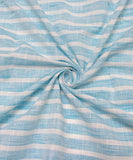 Light Blue Stripes Pattern Khadi Fabric
