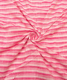 Dark Pink Stripes Pattern Khadi Fabric