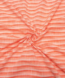 Light Orange Stripes Pattern Khadi Fabric