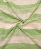 Light Green Stripes Pattern Khadi Fabric