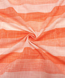 Light Orange Stripes Pattern Khadi Fabric