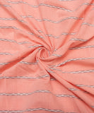 Pastel Pink Stripes Pattern Khadi Fabric