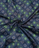 Millennium Blue Bandhani Printed Chanderi Silk Fabric