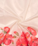 White Floral Printed Chanderi Silk Fabric