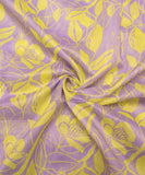 Lavender Floral Printed Chanderi Silk Fabric