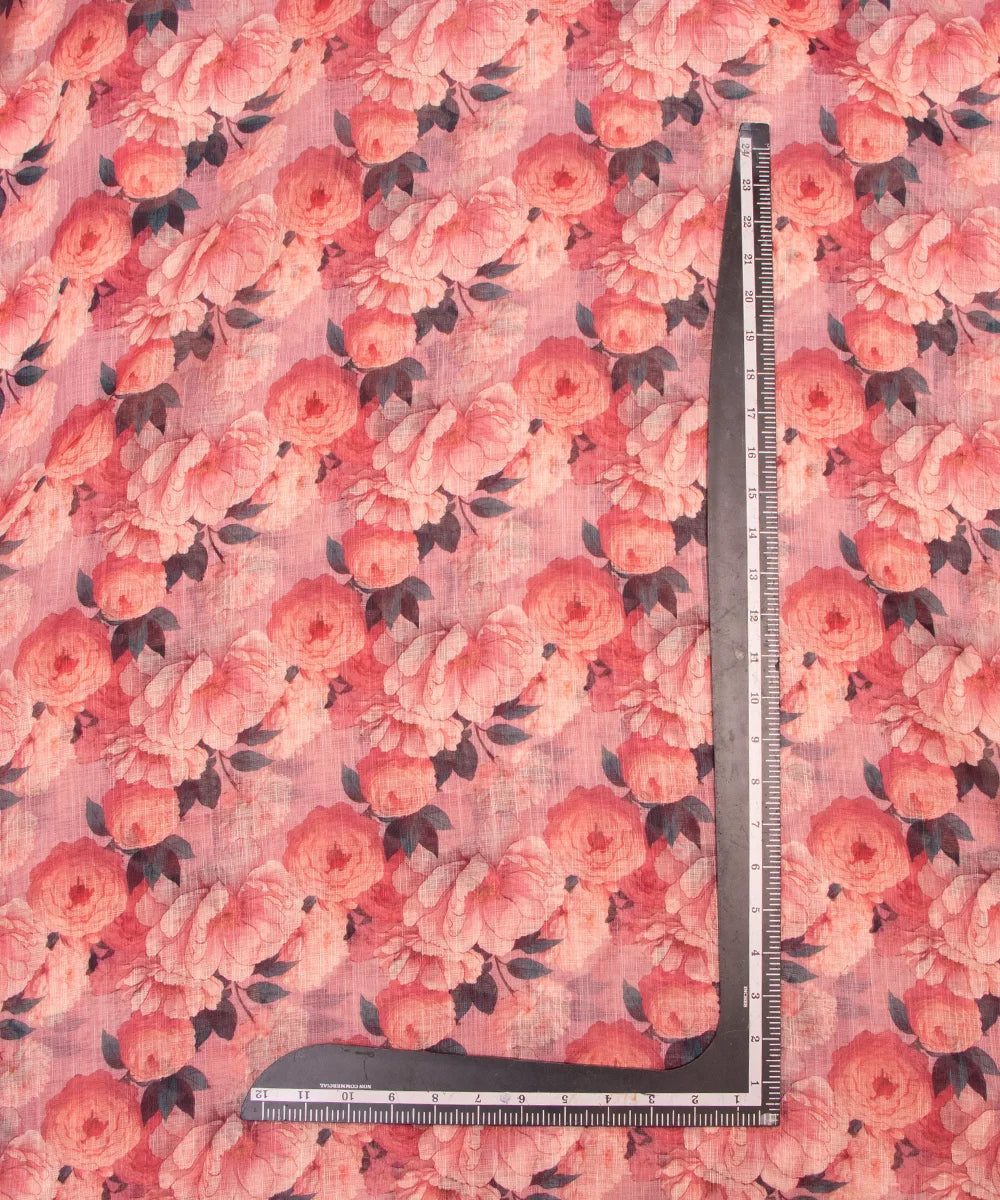Gajari Floral Print Cotton Linen Fabric