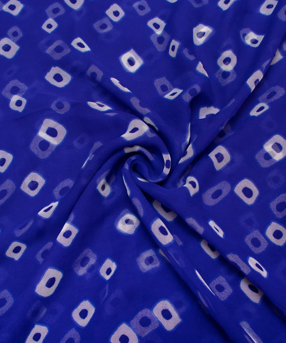 Royal Blue Bandhani Print Georgette Fabric