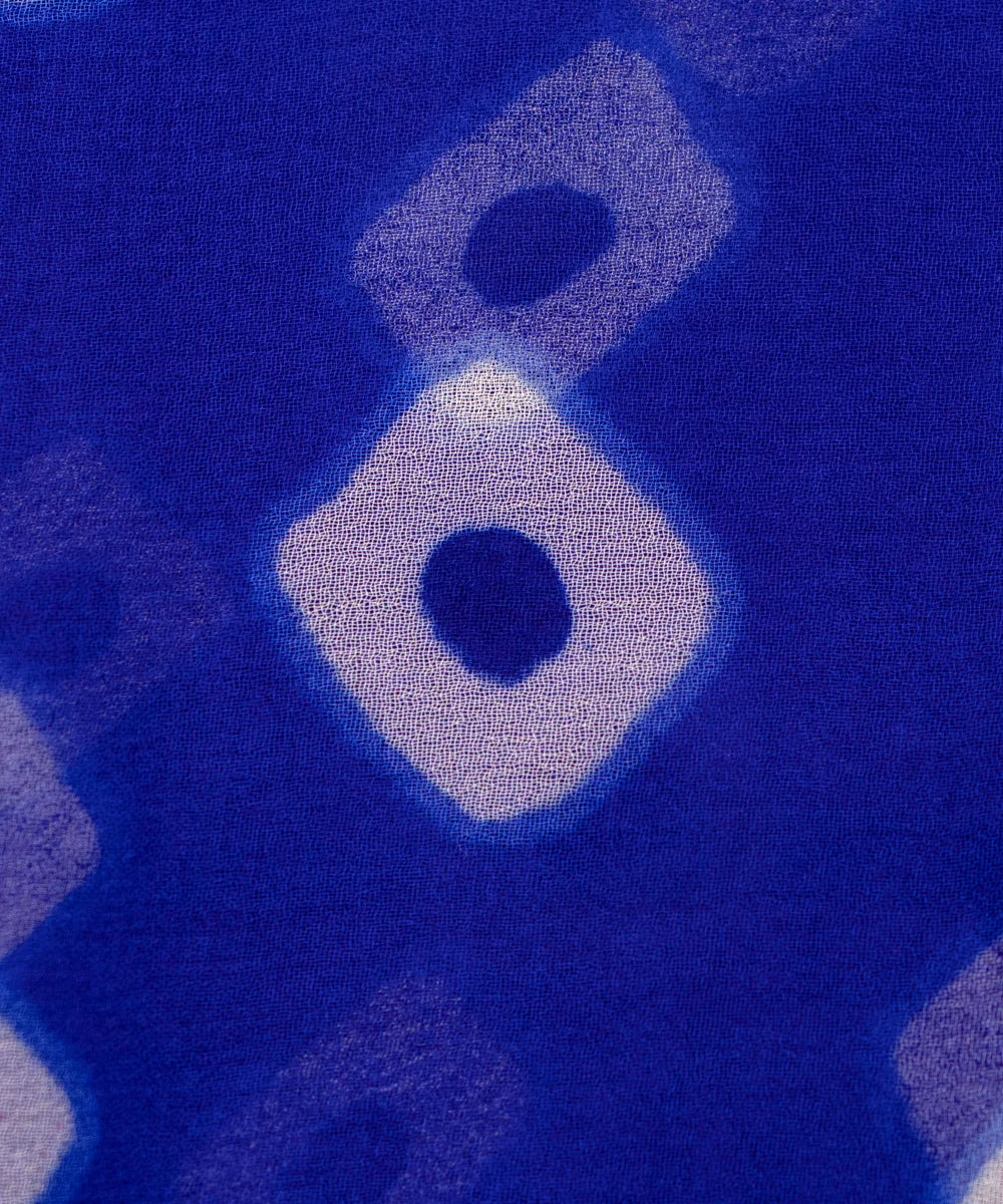 Royal Blue Bandhani Print Georgette Fabric