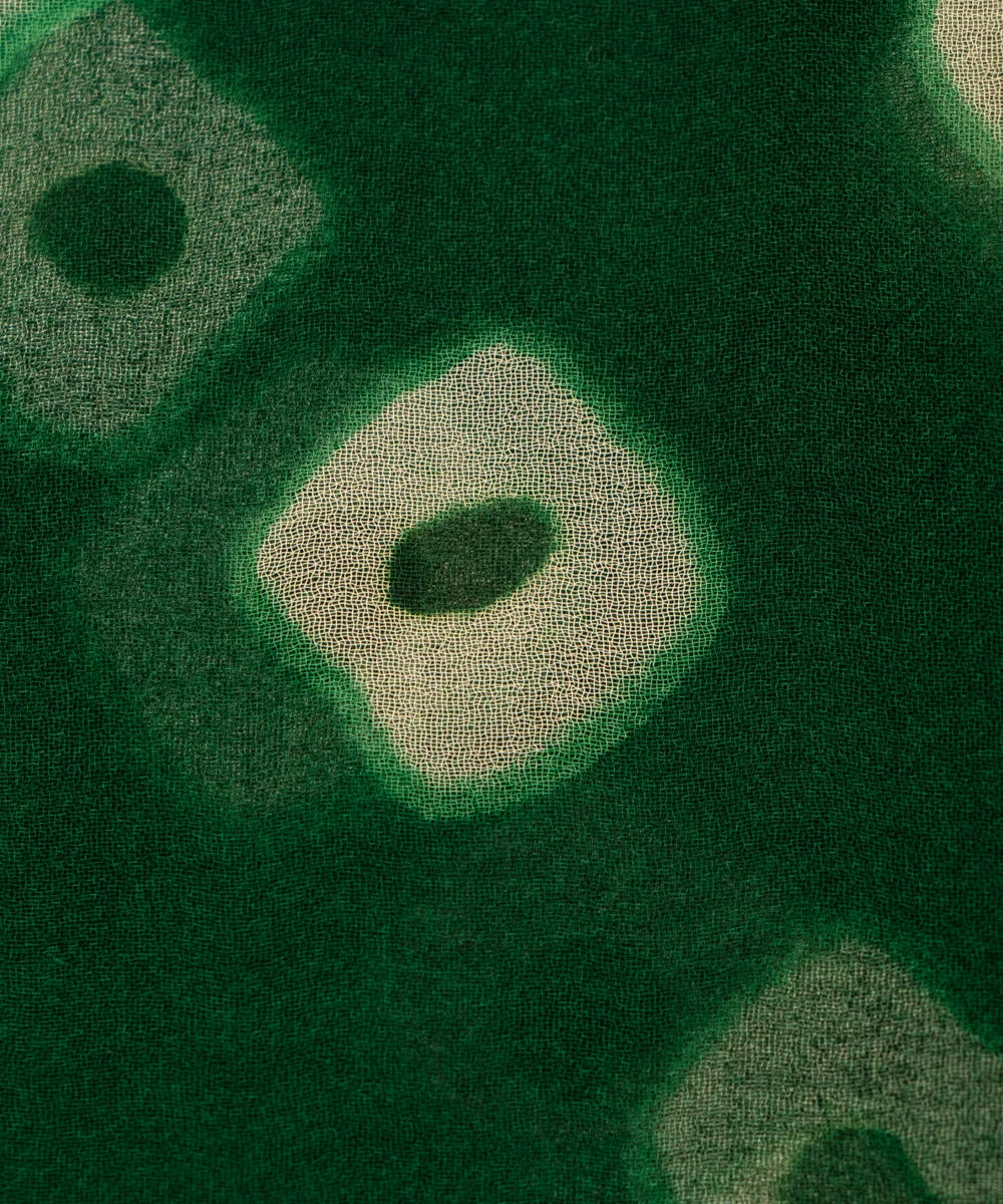 Dark Green Bandhani Print Georgette Fabric