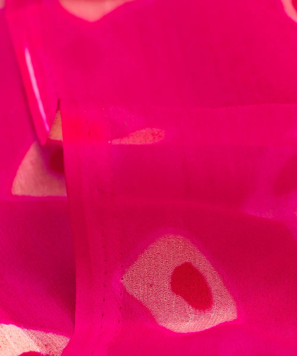 Dark Magenta Bandhani Print Georgette Fabric