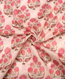 Off White Floral Printed Chanderi Fabric