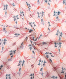 White Floral Printed Chanderi Fabric