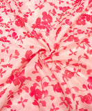 Off White Floral Printed Chanderi Fabric