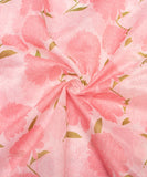 Pastel Pink Floral Printed Chanderi Fabric