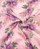 Pastel Pink Floral Printed Chanderi Fabric