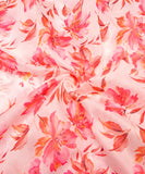 Off White Floral Printed Chanderi Fabric