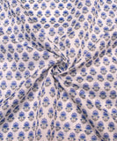 White Floral Printed Chanderi Fabric