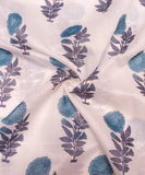 White Floral Printed Chanderi Fabric