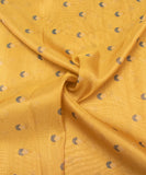 Golden Yellow Floral Printed Tissue Silk Fabric