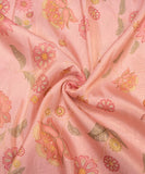 Baby Pink Floral Printed Tissue Silk Fabric