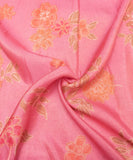 Pink Floral Printed Tissue Silk Fabric