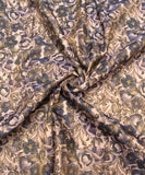Off White Floral Printed Tissue Silk Fabric