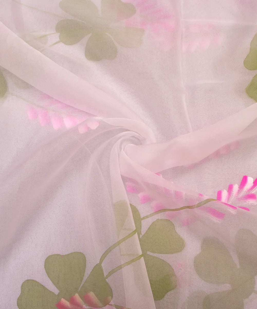 Buy Hand Painting Organza Fabric Online