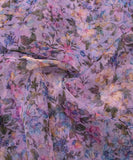 Lavender Floral Printed Organza Fabric