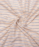 Off White Maroon Lining Pattern Khadi Fabric