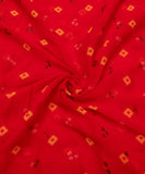Red Bandhani Print Chiffon Fabric