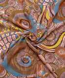 Earthy Abstract Print Chiffon Fabric