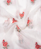 White Dyeable Embroidery Organza Fabric