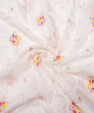 White Dyeable Embroidered Muslin Fabric