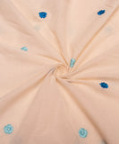 Off White Floral Kora Cotton Embroidery Fabric