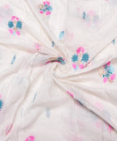 White Dyeable Embroidered Muslin Fabric