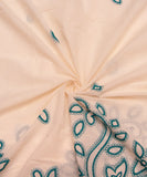Off White Floral Kora Cotton Embroidery Fabric