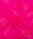 Barbie Pink Bandhani Print Georgette Fabric