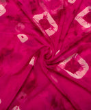 Magenta Bandhani Print Georgette Fabric
