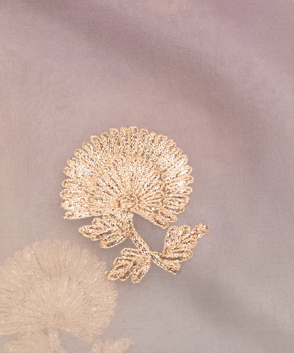 Tie Dye Floral Organza Embroidery Fabric