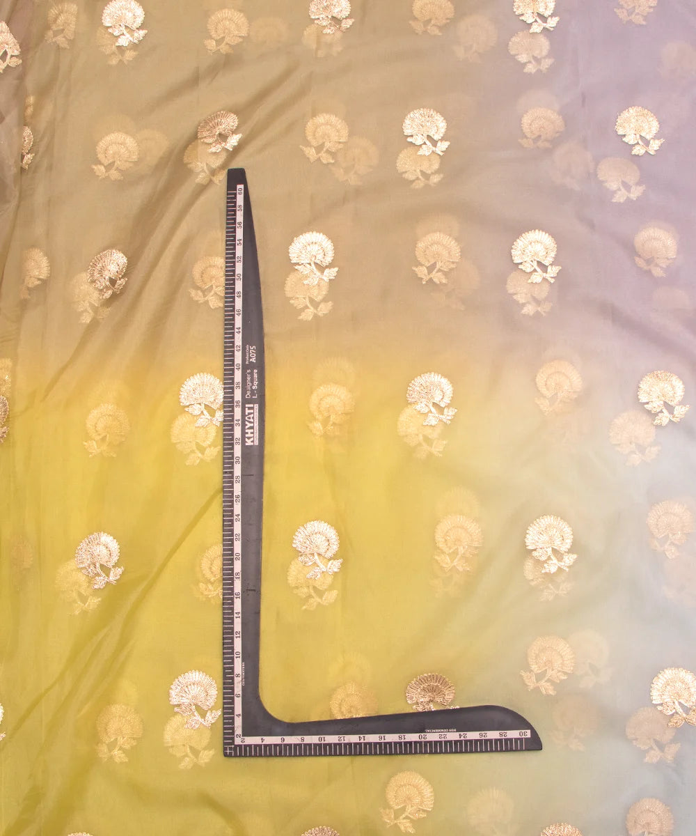 Tie Dye Floral Organza Embroidery Fabric