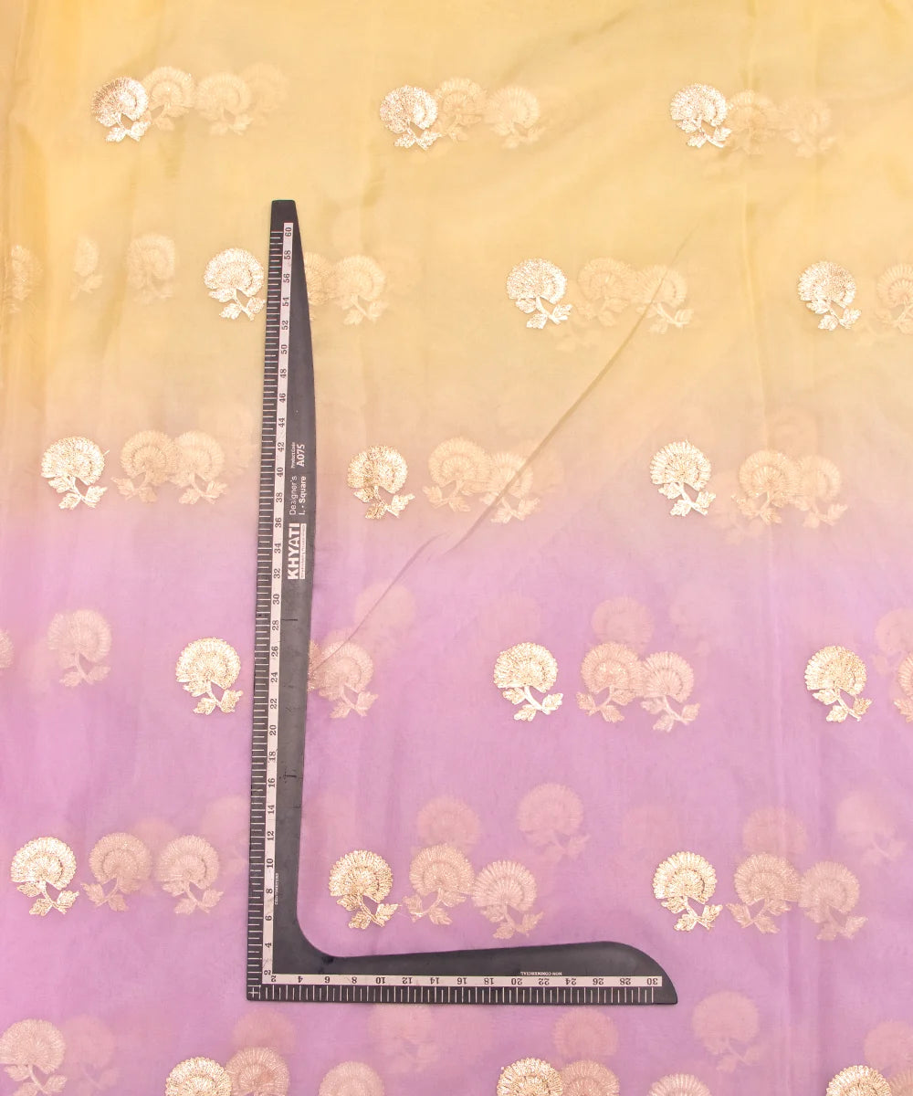 Tie Dye Floral Organza Embroidery Fabric