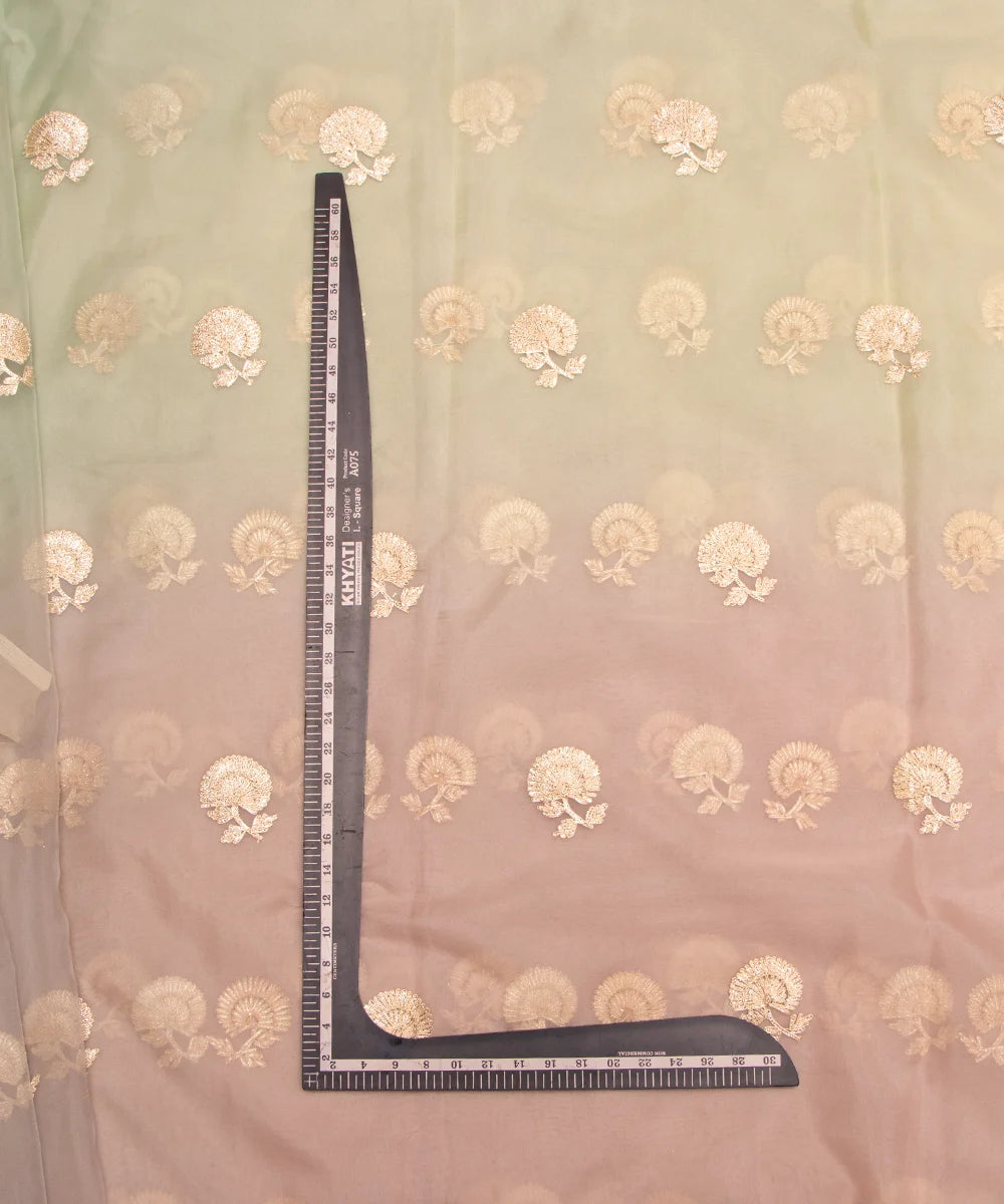 Tie Dye Floral Organza Embroidery Fabric