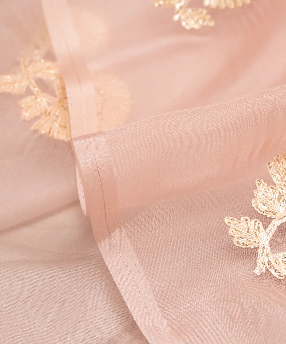 Tie Dye Floral Organza Embroidery Fabric