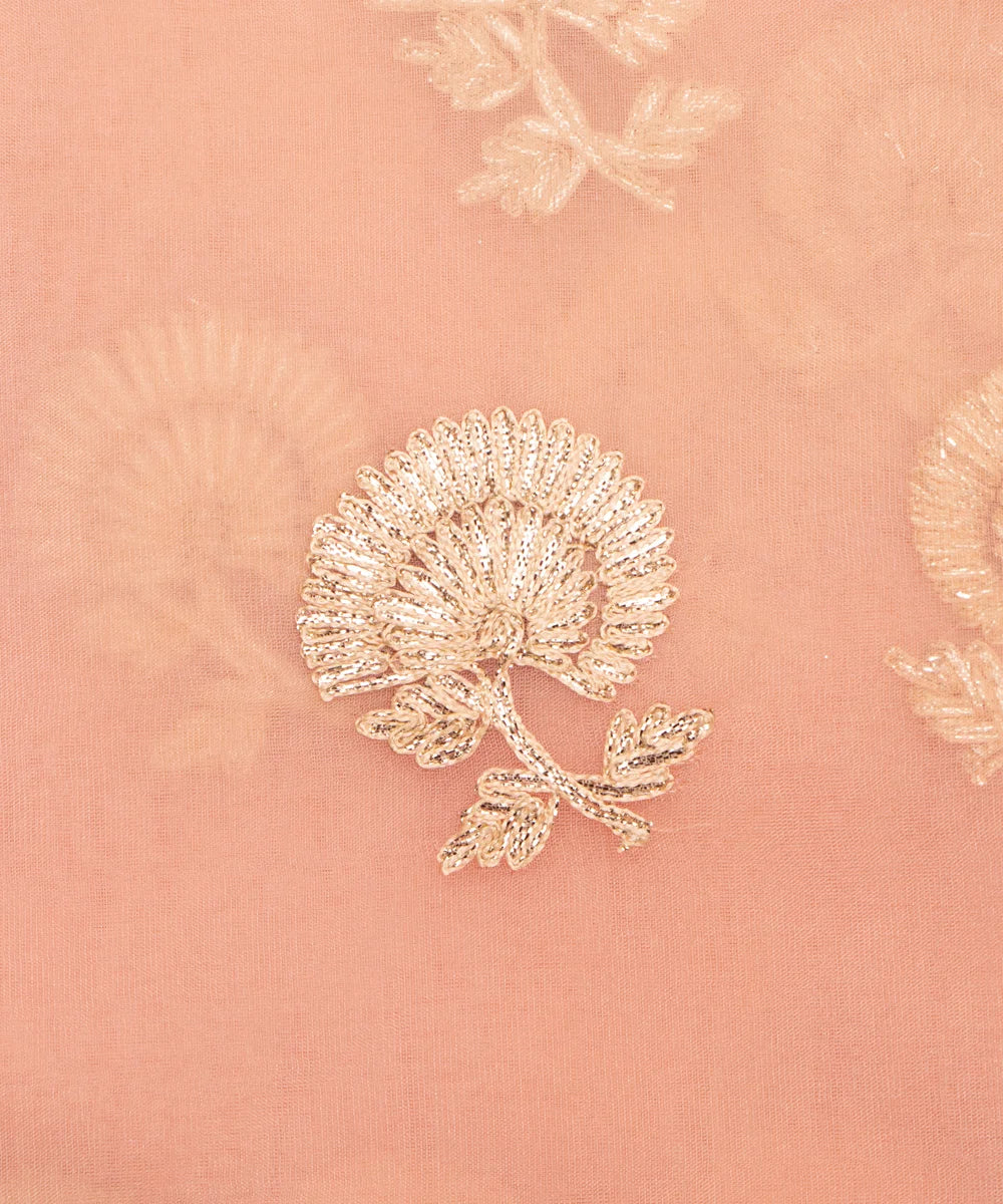 Tie Dye Floral Organza Embroidery Fabric