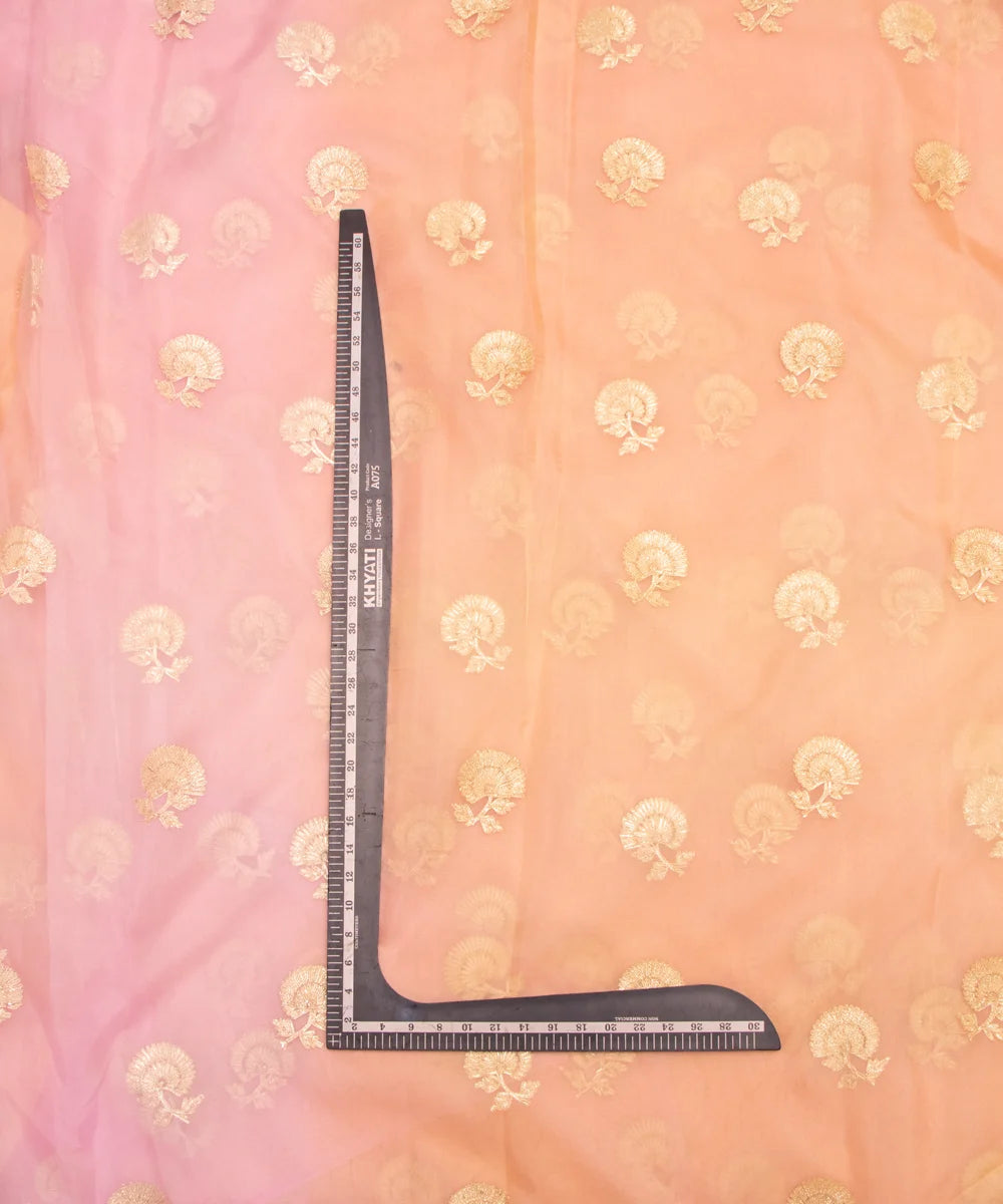 Tie Dye Floral Organza Embroidery Fabric