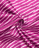 Purple Color Lehariya Print Raw Silk Fabric