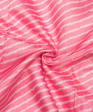 Pink Color Lehariya Print Raw Silk Fabric
